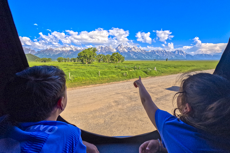 Vue sur Grand Teton NP de notre van