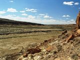 Vue générale de Chaco Canyon depuis Una Vida