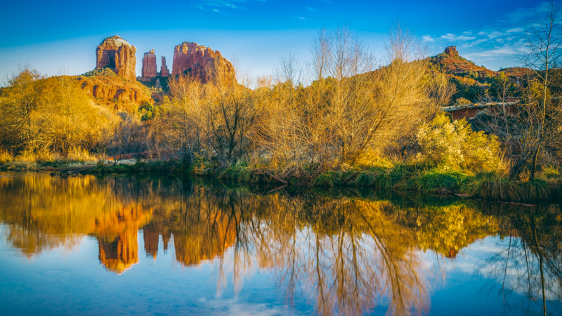 Cathedral Rock, vu de Crescent Moon Ranch