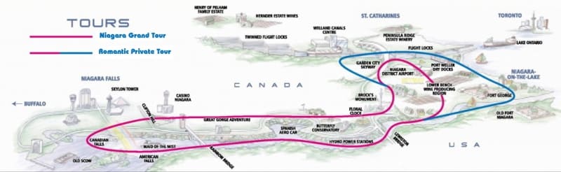 Carte Survol en h&eacute;licopt&egrave;re des Niagara Falls