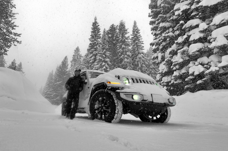 Sous la neige à Lake Tahoe, Californie