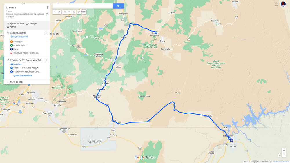 Ajouter un itin&eacute;raire sur Google My Maps