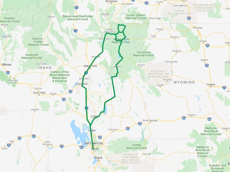 Parcours-type d'une semaine pour découvrir Yellowstone NP