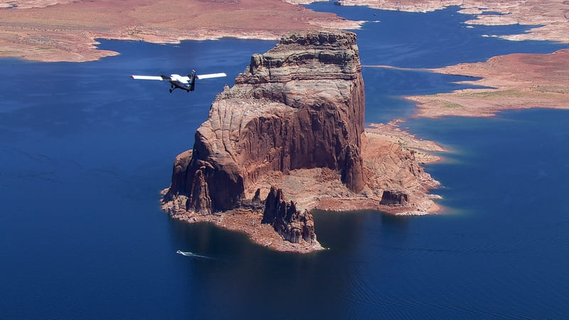 Survol en avion du Lake Powell
