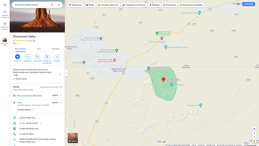 Recherche d'un lieu sur Google Maps