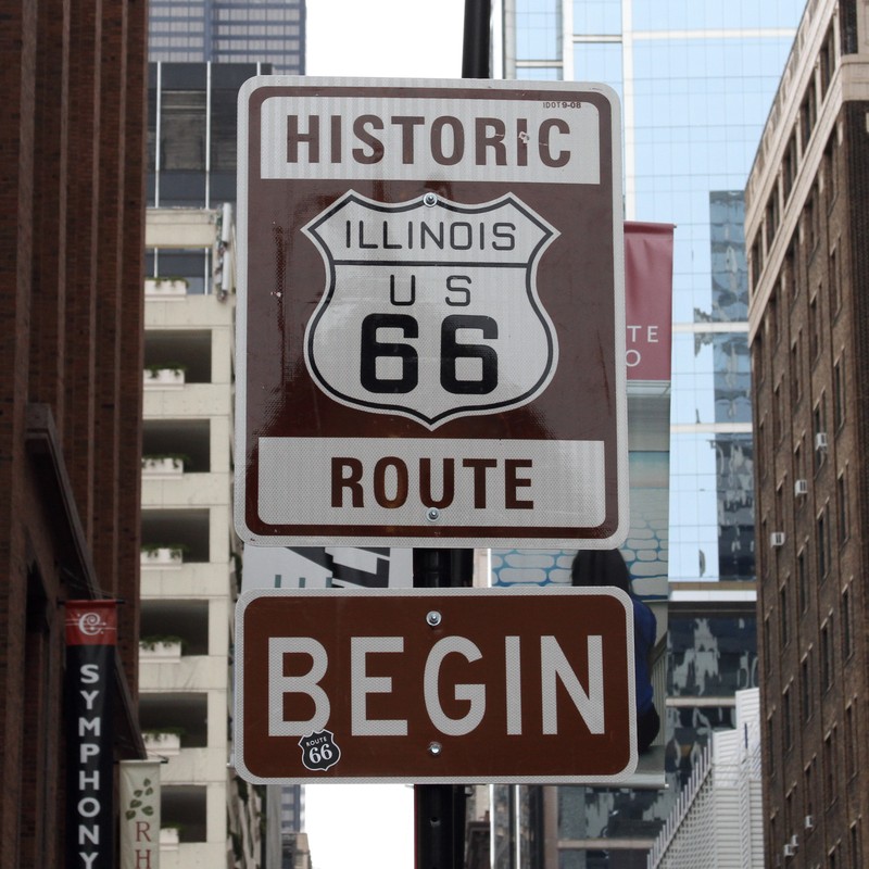Route 66 Begin Sign