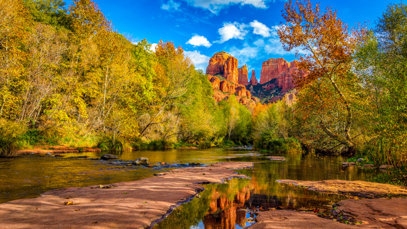 Cathedral Rock, vu de Crescent Moon Ranch