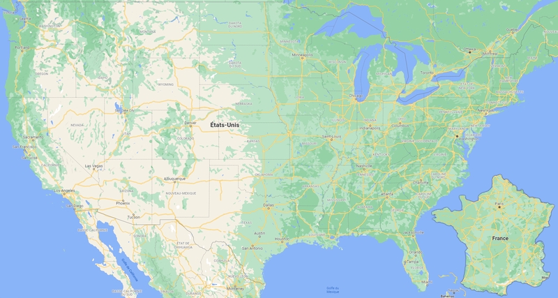 Comparaison taille USA/France