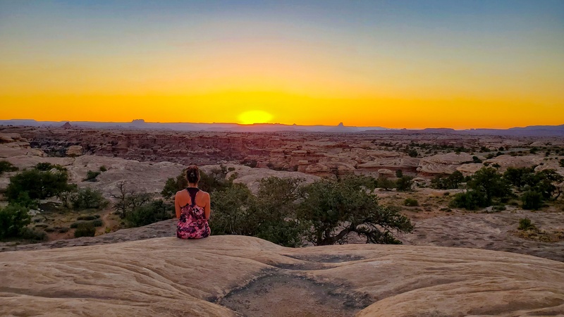 Coucher de Soleil vu de Pothole Point Trail