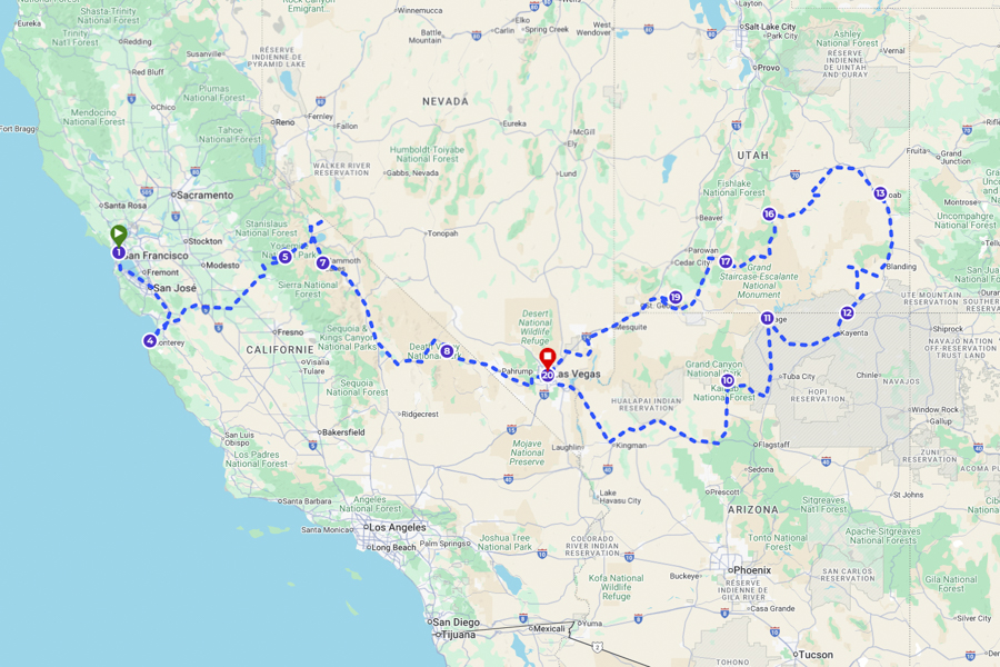 Circuit 3 semaines dans l'Ouest américain et en Californie