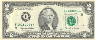 Billet de 2 dollars américain